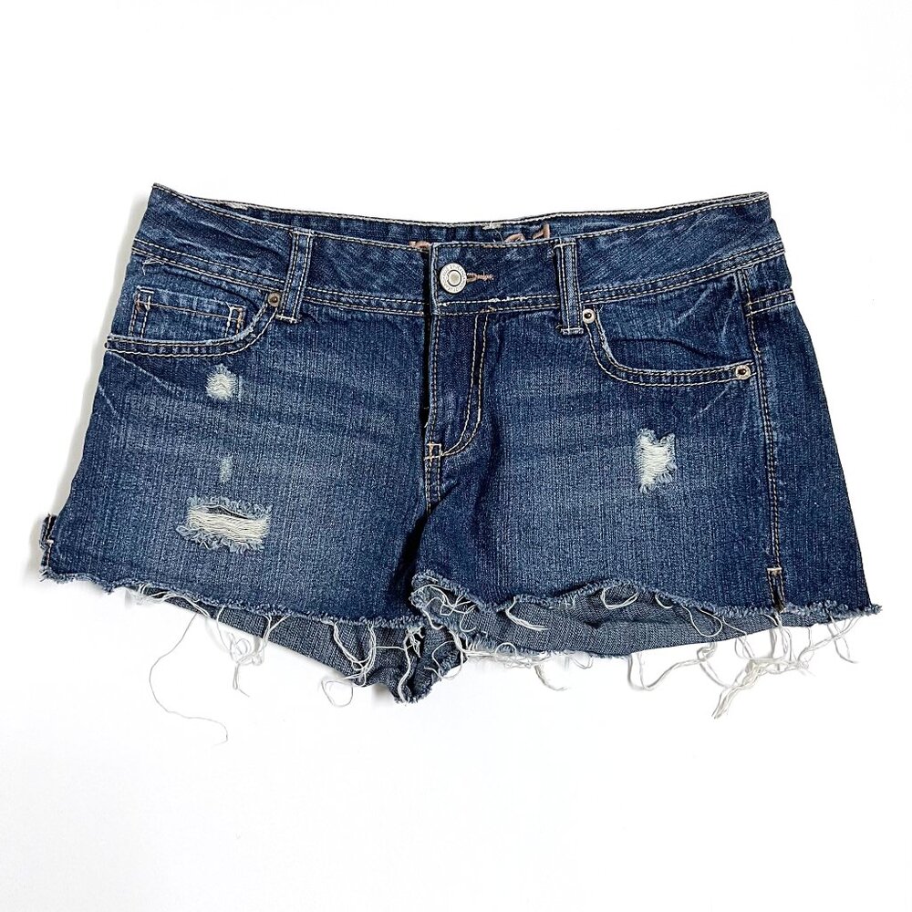 Rue21 Denim Shorts with Frayed Hem (size 5/6)